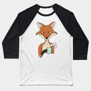 Grumpy Fox with Coffee Morning Grouch Baseball T-Shirt